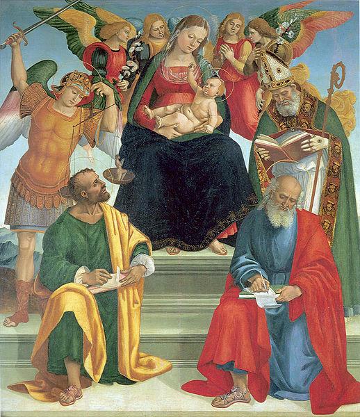 Luca Signorelli Madonna and Child with Saints and Angels Luca Signorelli Sweden oil painting art